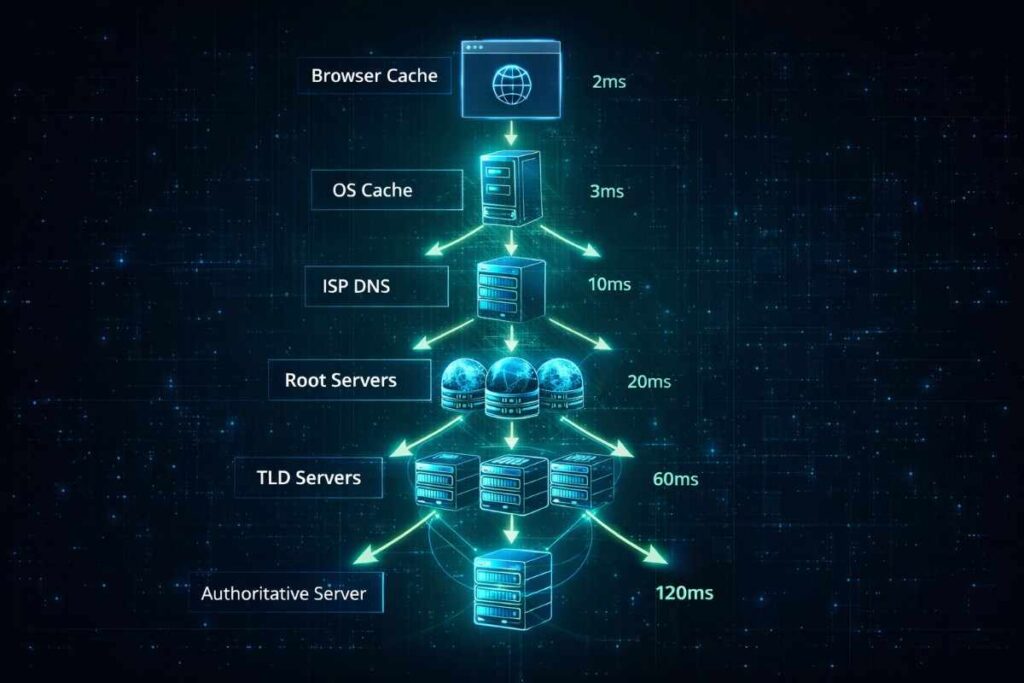 How DNS lookup works when you type a URL into your browse
