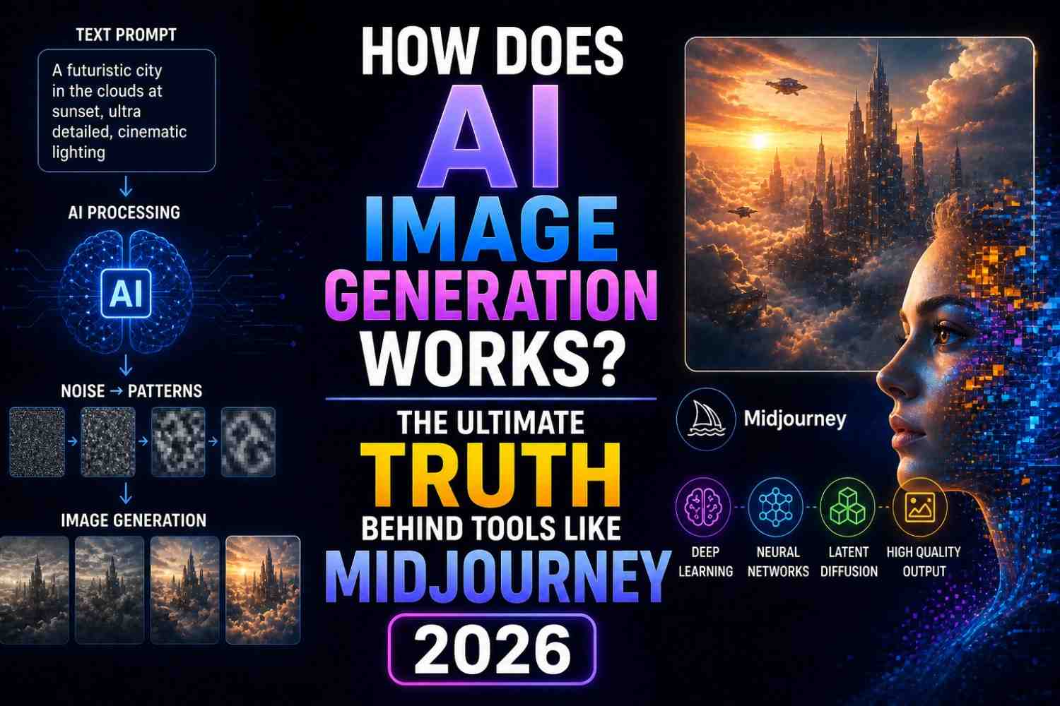 How does AI image generation works? The Ultimate Truth Behind Tools Like Midjourney 2026