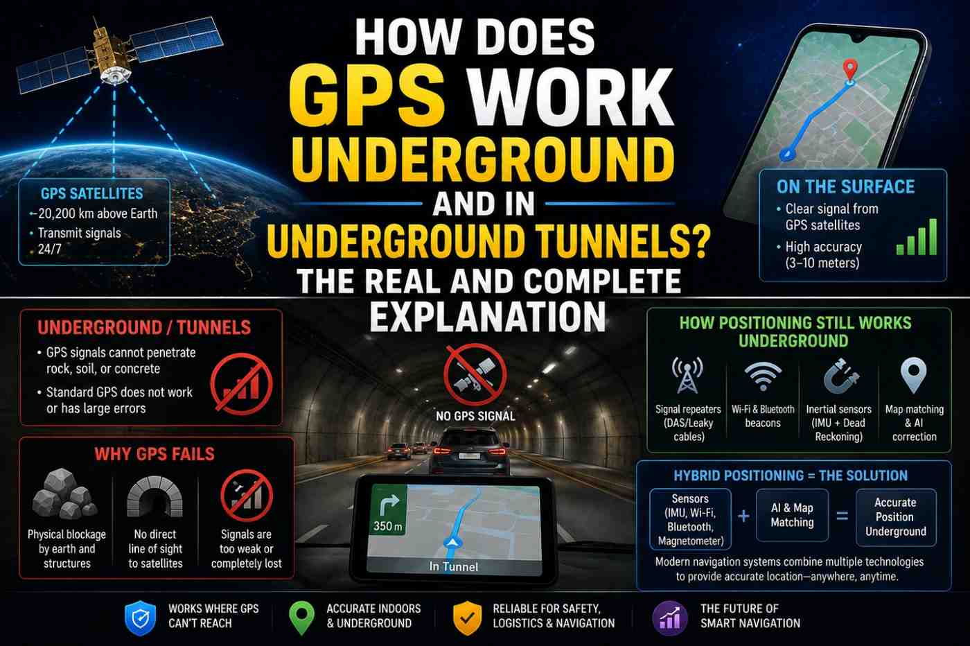 How Does GPS Work Underground and in Underground Tunnels? The Real and Complete Explanation